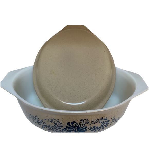 Vintage Pyrex Homestead Pattern Oval 2 1/2 Qt Lidded Casserole Dish - Picture 6 of 9